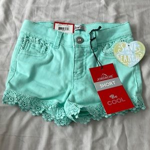 Jordache, toddler girl, 2T, turquoise lace short.